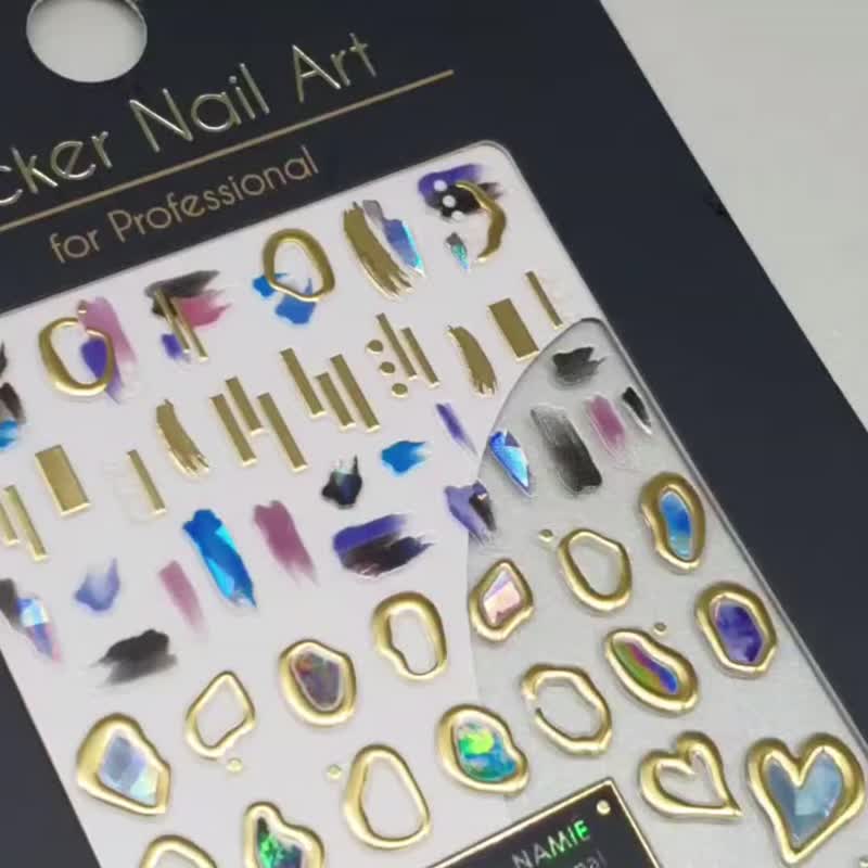 【专业用】美甲贴纸 3D Art 罗曼蒂克触感-金色【韩国制】 - 指甲油/指甲贴 - 纸 金色