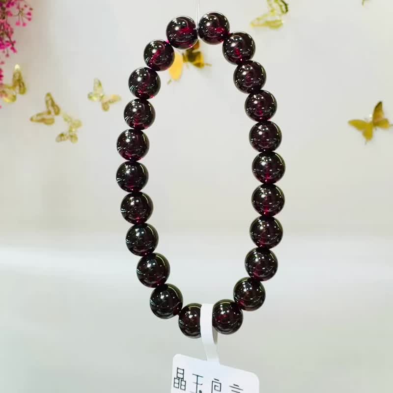 天然小精品经典红石榴水晶8.5mm32g美容水晶气血循环 - 手链/手环 - 水晶 紫色