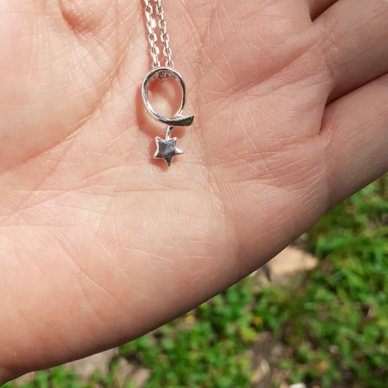 星星系列--流星纯银吊咀 - 项链 - 银 银色