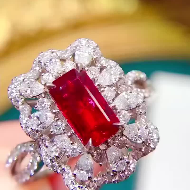 AIGS无烧红宝石戒指 1.05克拉 - 戒指 - 宝石 