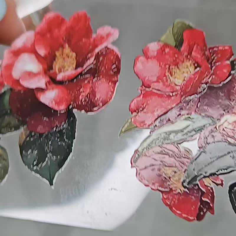 山茶花和纸胶带 - 纸胶带 - 其他材质 