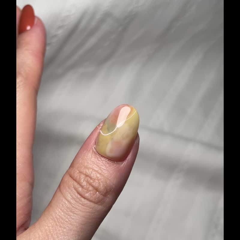 【订制】NO.009 橘子糖的风味 | 手工穿戴甲 - 指甲油/指甲贴 - 其他材质 橘色