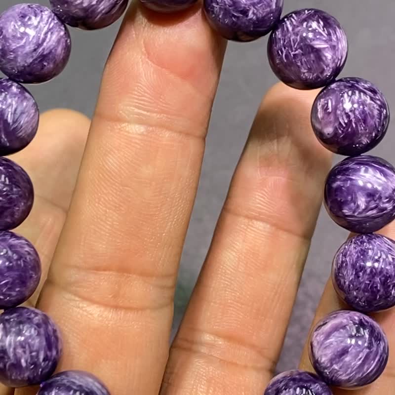 紫龙晶 源于俄罗斯西伯利亚的查罗河 品相一流 一物一图 - 手链/手环 - 水晶 