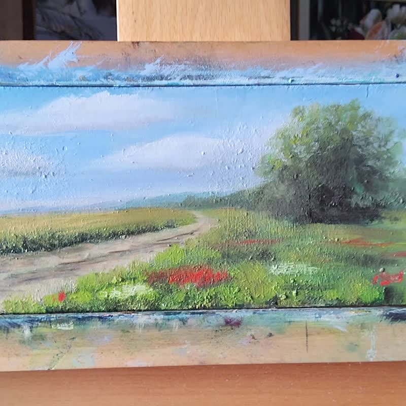 托斯卡纳风景画原创油画乡村景色 12x16 英寸天使 - 插画/绘画/写字 - 亚麻 