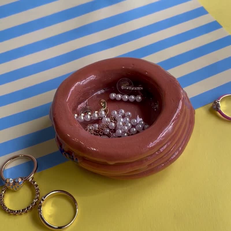 蓝莓煎饼饰品收纳盒 - 摆饰 - 粘土 蓝色