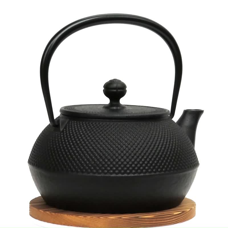 岩铸 南部铁器 铁瓶 铁壶 7型霰 0.9L IH对应 日本制 - 茶具/茶杯 - 其他金属 黑色