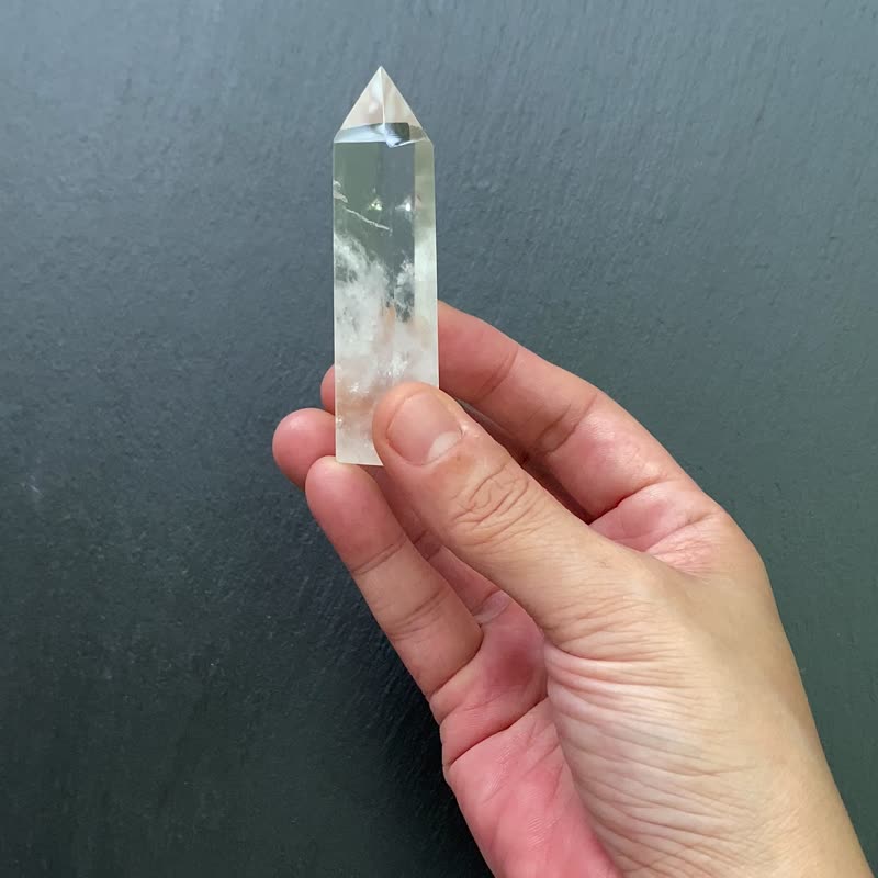 天然冰透白水晶能量柱 消磁净化 净化气场 快速出货 - 摆饰 - 水晶 多色