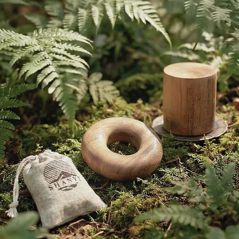 手工木杯垫・甜甜圈造型 - 胡桃木 - 杯垫 - 木头 