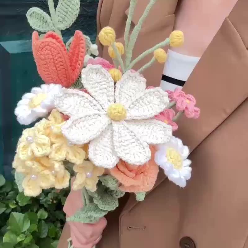 【定制化花礼】新娘捧花 婚礼花束 - 干燥花/捧花 - 棉 粉红色