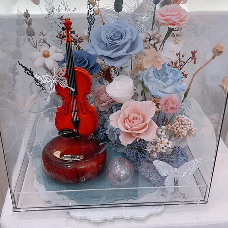 小提琴.音乐永生花.毕业.教师节.生日.纪念.音乐铃 - 干燥花/捧花 - 植物．花 蓝色
