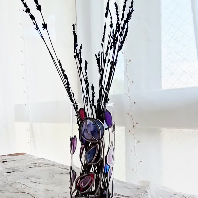 独一无二 玻璃艺术花瓶 光静 仿玻璃窗饰 单枝花瓶 冲绳 - 花瓶/陶器 - 玻璃 紫色