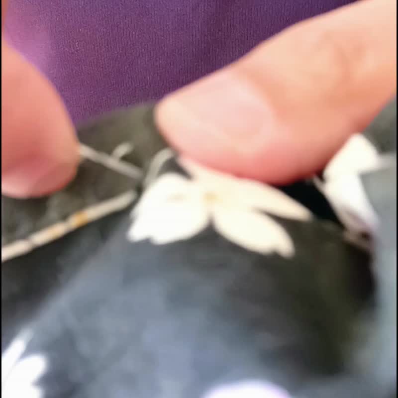 手工缝制羽织和服樱花复古外套长袍上衣衬衫男女通用男士和风 - 男装衬衫 - 棉．麻 黑色