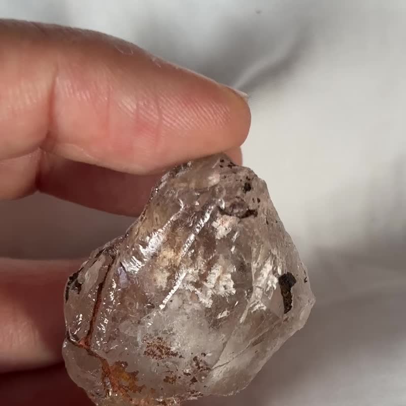 红泥骨干 红泥水晶 粉红白色幽灵共生 骸骨骨干水晶 天然原石 - 摆饰 - 水晶 红色