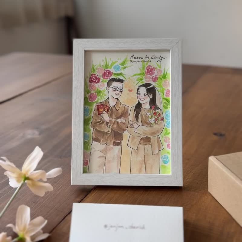 珍珍似颜绘 - 送礼、婚纱、全家福 - 订制画像 - 纸 