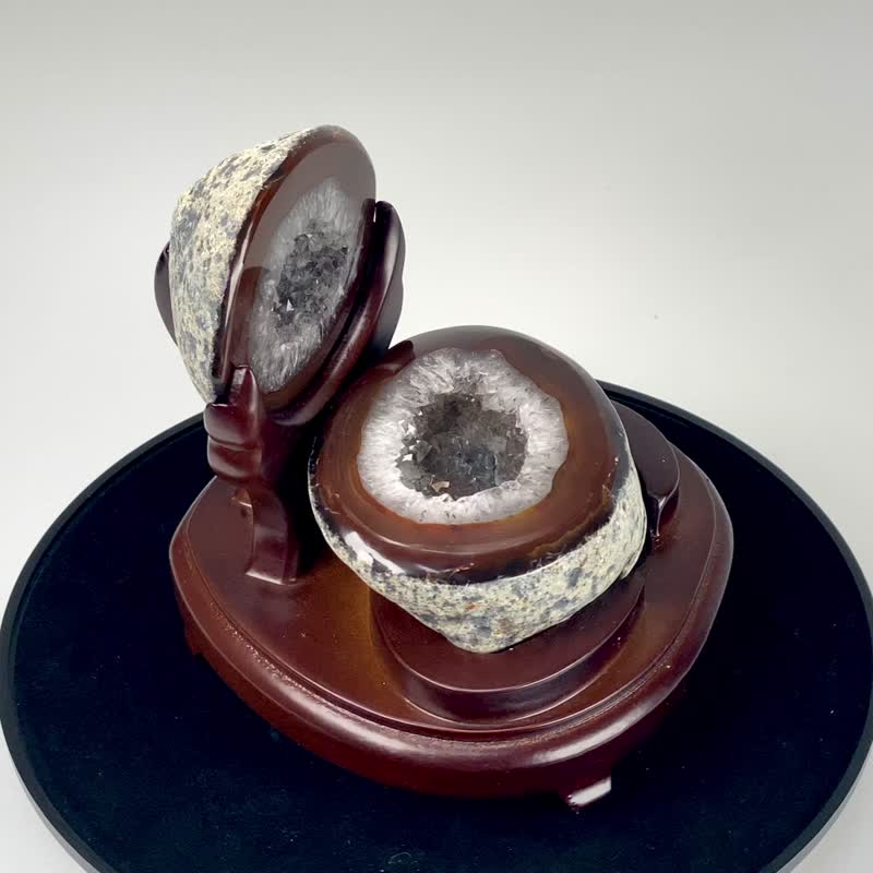 玛瑙聚宝盆-原皮 950495 - 摆饰 - 水晶 白色