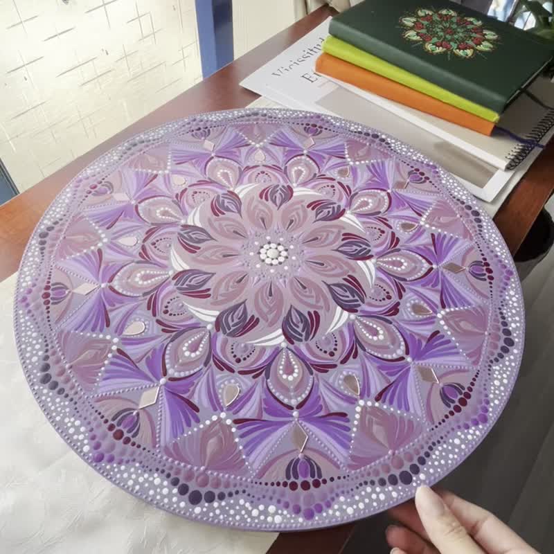 紫色火焰-手绘曼陀罗作品 - 海报/装饰画/版画 - 木头 