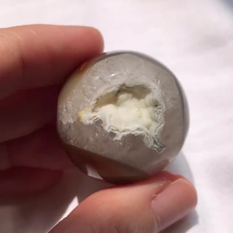 软糖 球形花 天然玛瑙球 玛瑙爆晶 开口笑 水晶球 摆设 水晶原矿 - 摆饰 - 水晶 咖啡色