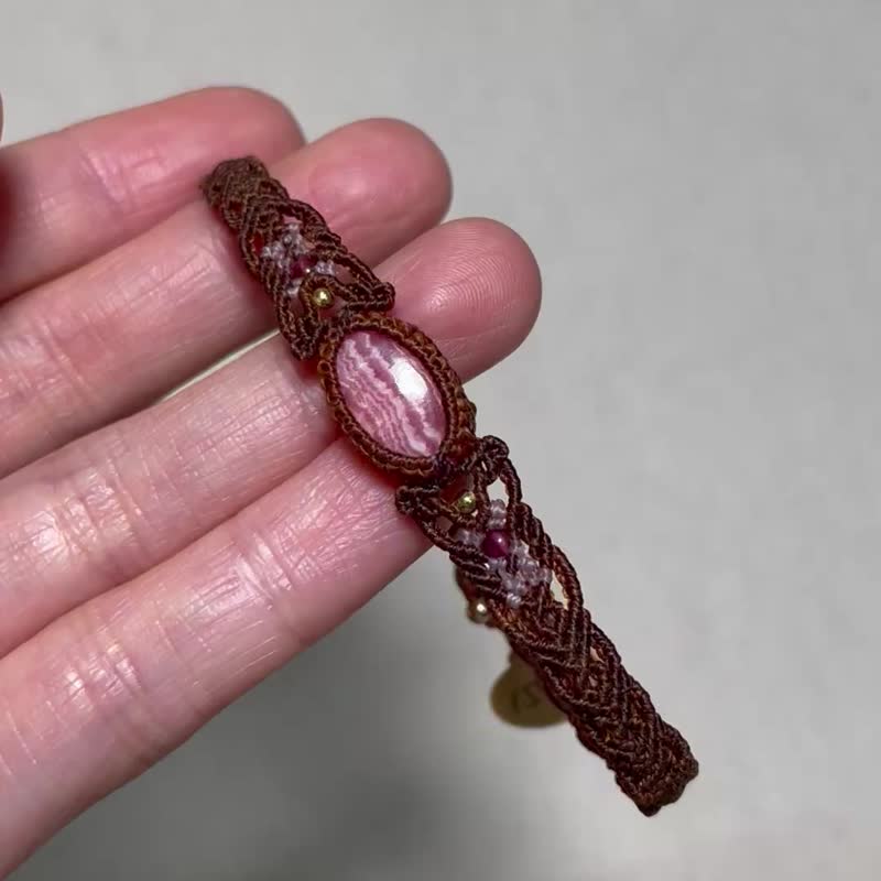 蜡线编织/红纹石手环 - 手链/手环 - 水晶 咖啡色
