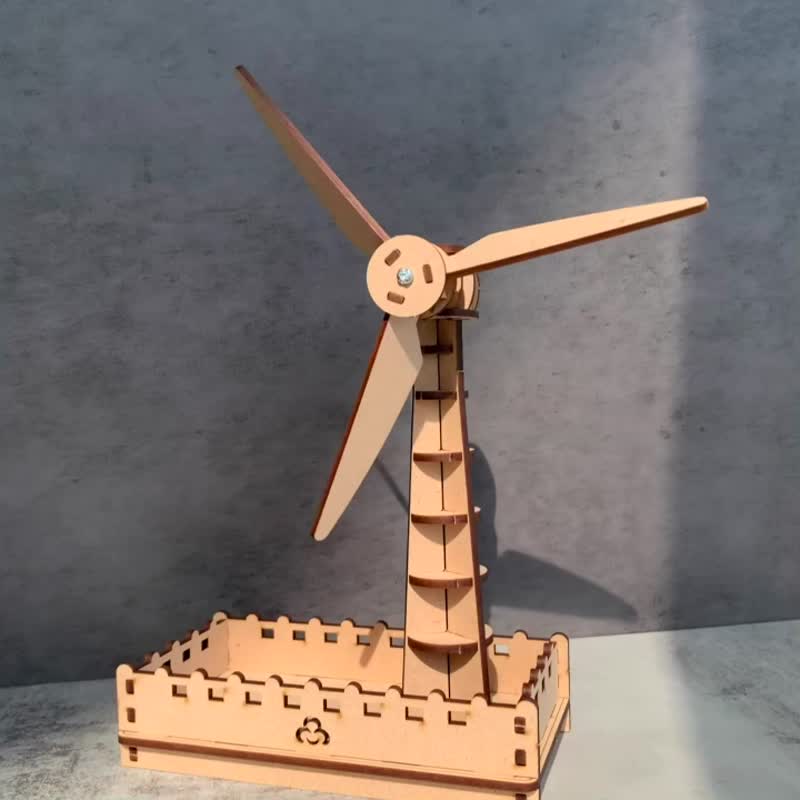 【手作 DIY】风车 风力发电 可动 置物盒 木质 企业礼赠品 定制化 - 木工/竹艺/纸艺 - 木头 咖啡色