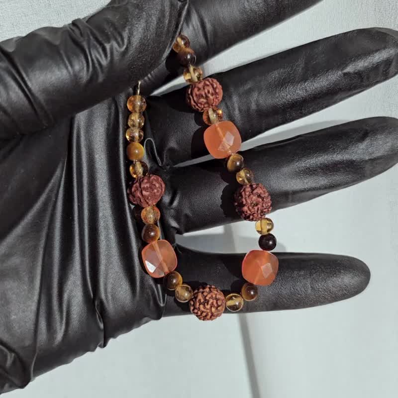 幸运正能量手链 14KGF 招财运 JUKAI - 手链/手环 - 半宝石 橘色