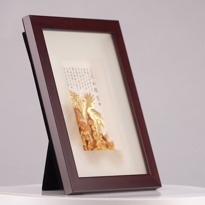 松龄鹤寿│长辈祝寿│新居落成│退休祝贺礼品│圣诞礼物 - 海报/装饰画/版画 - 24k 金 金色