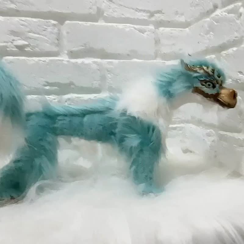 Dragon art doll, OOAK animal realistic, Fantasy creature toy plush - 玩偶/公仔 - 其他材质 多色