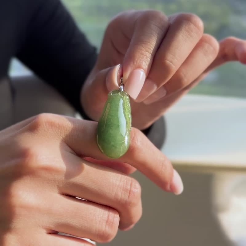 福瓜坠饰 - 项链 - 玉石 绿色