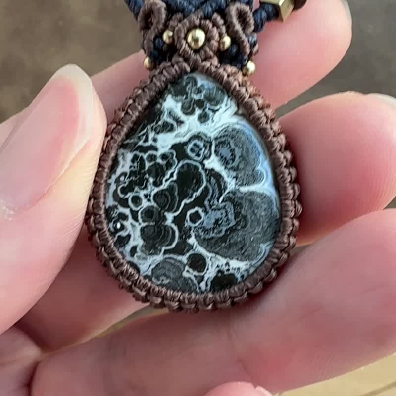 N1051 民族风 璧玉 (Brecciated Jasper) 颈链 (可调长度) - 项链 - 宝石 咖啡色
