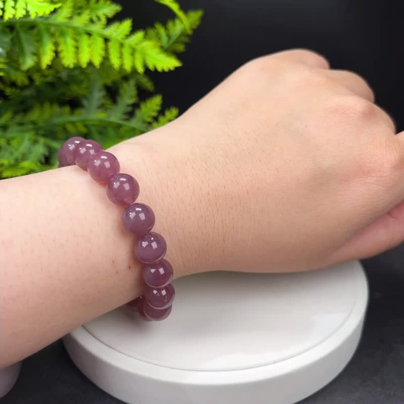 精品马达加斯加紫色粉晶手串高冰透体紫粉水晶手链女魅力好运10mm - 手链/手环 - 水晶 