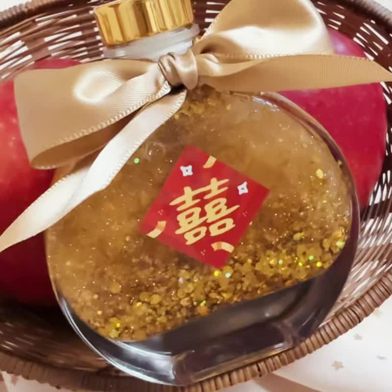 【现货】杉叶 金囍瓶 婚礼小物新娘结婚礼物订婚礼物桌边礼姊妹礼 - 摆饰 - 玻璃 