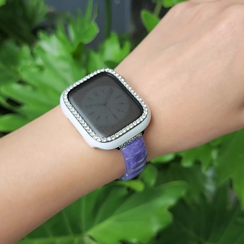丹泉石 坦桑石 智慧 Apple Watch 智慧手表 Android 宝石 表带 - 表带 - 宝石 紫色