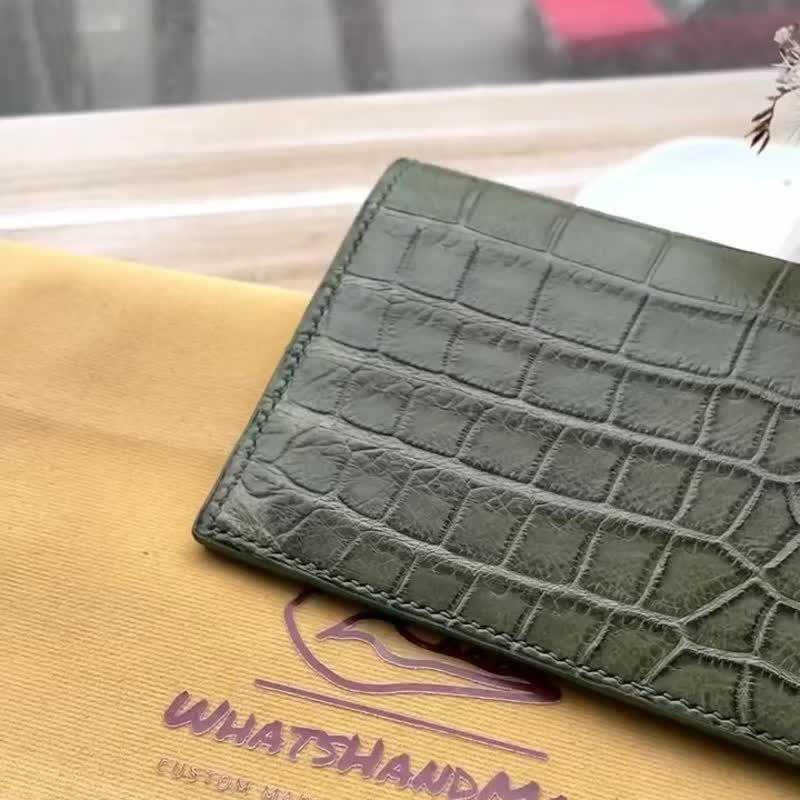 法国料哑面鳄鱼皮革折款长银包 - 皮夹/钱包 - 真皮 多色
