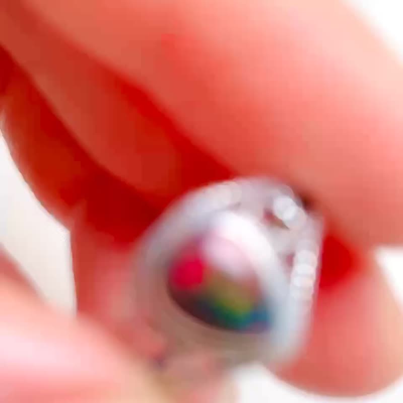 福利品 / 水滴黑欧泊的皇冠戒指 / 蛋白石 / 925纯银 / Opal - 戒指 - 宝石 多色