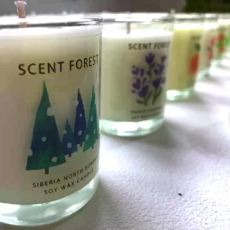 【融蜡灯可用】天然精油大豆香氛蜡烛80g - 共11款 - 蜡烛/烛台 - 玻璃 白色