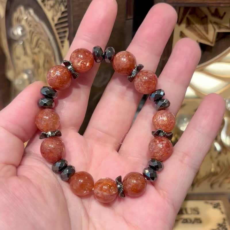 招财进宝 金草莓 赤铁矿 招财水晶 水晶手链 - 手链/手环 - 水晶 黑色