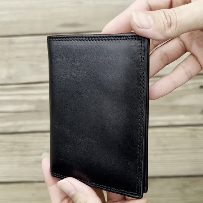 【定制化礼物】直式真皮短夹/皮夹 免费刻字 生日礼物 圣诞节礼物 - 皮夹/钱包 - 真皮 多色