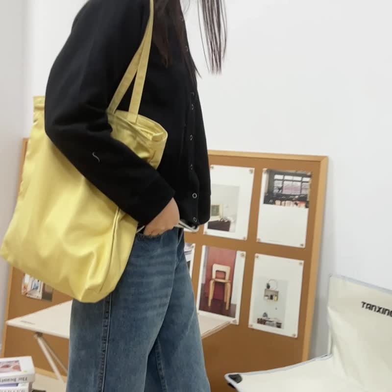 sobag日系休闲大容量纯色帆布单肩包包女复古百搭通勤环保购物袋 - 侧背包/斜挎包 - 棉 蓝色