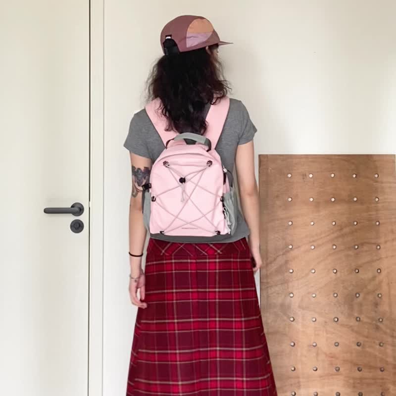 彩虹糖系列 彩色运动背包 徒步登山通勤后背包双肩背包 覆盆子粉 - 后背包/双肩包 - 尼龙 粉红色