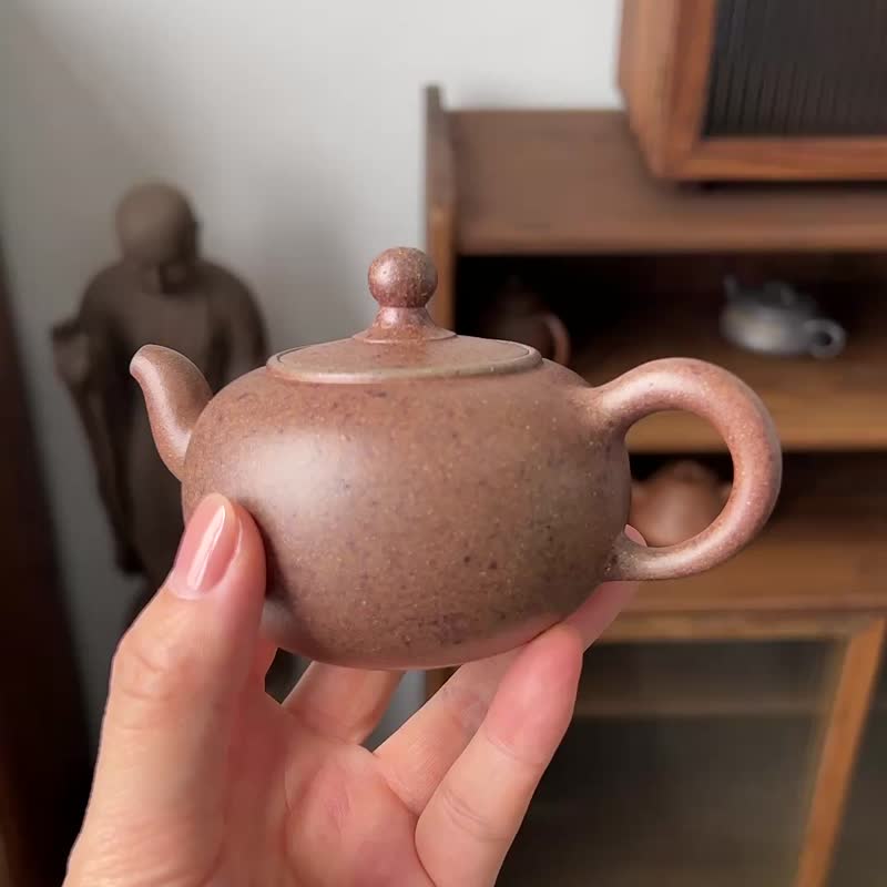 一粒珠 特高温 200cc 原矿紫泥高温烧 老味十足 气孔延展 透气 - 茶具/茶杯 - 陶 灰色