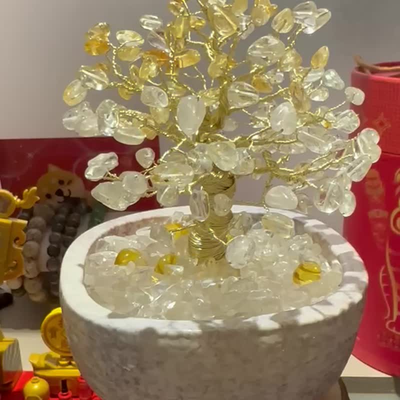 订制全手工水晶招财树 - 摆饰 - 水晶 黄色