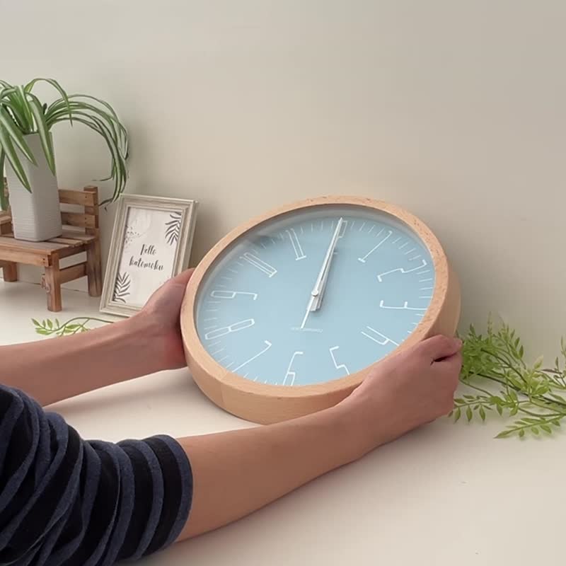 KATOMOKU muku clock 21  淡蓝色 (km-141LB) 挂钟 日本制造 - 时钟/闹钟 - 木头 蓝色