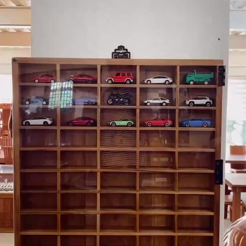 【 柚木 Tomica小车收纳 50格 模型车展示柜】 - 收纳用品 - 木头 