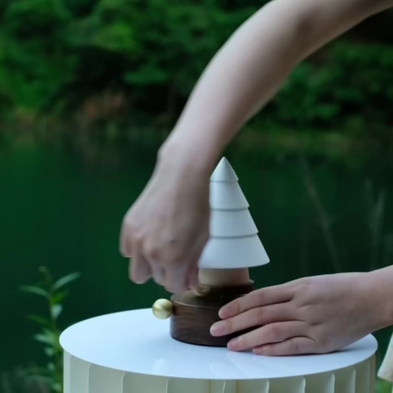 森林树扩香器八音盒 滴精油的音乐盒 治愈创意装饰摆件 - 香薰/精油/线香 - 木头 