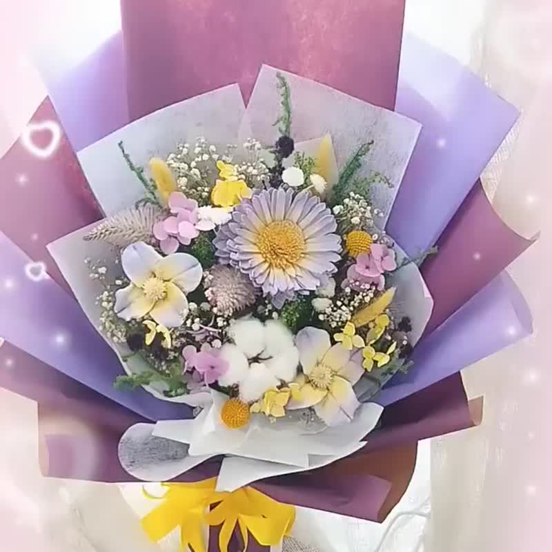 紫色情缘(花束).淡紫色系.干燥花.永生花.情人节.生日花礼 - 干燥花/捧花 - 植物．花 紫色