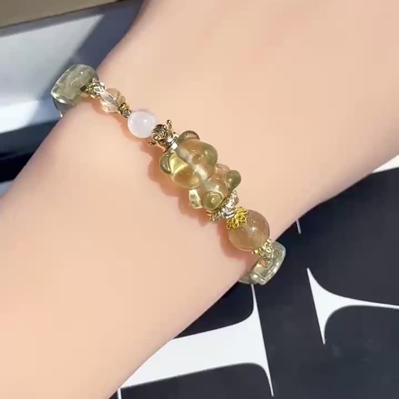 来自宇宙的力量 黄金利比亚陨石手排 小熊 札基拉姆 - 手链/手环 - 水晶 