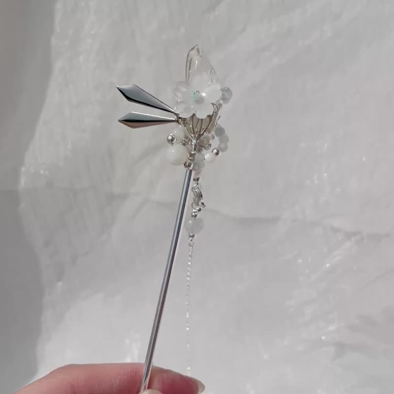 【白水晶金属编织_发簪_透彻魔法_孤品_古风饰品_发饰】 - 其他 - 水晶 透明