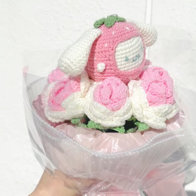 钩织花束 钩织公仔 编织花 手工花 钩织花 花束 - 胸花/手腕花 - 棉．麻 白色