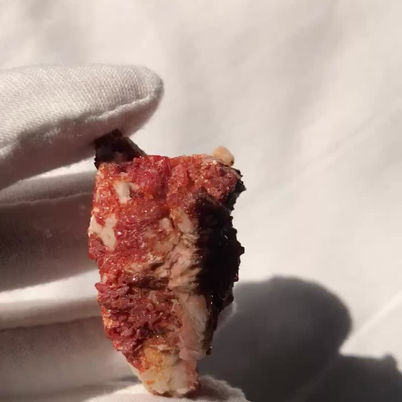 天然水晶 超闪 船型花型 摩洛哥 钒铅矿 水晶原矿 天然原石  水晶 - 摆饰 - 水晶 橘色