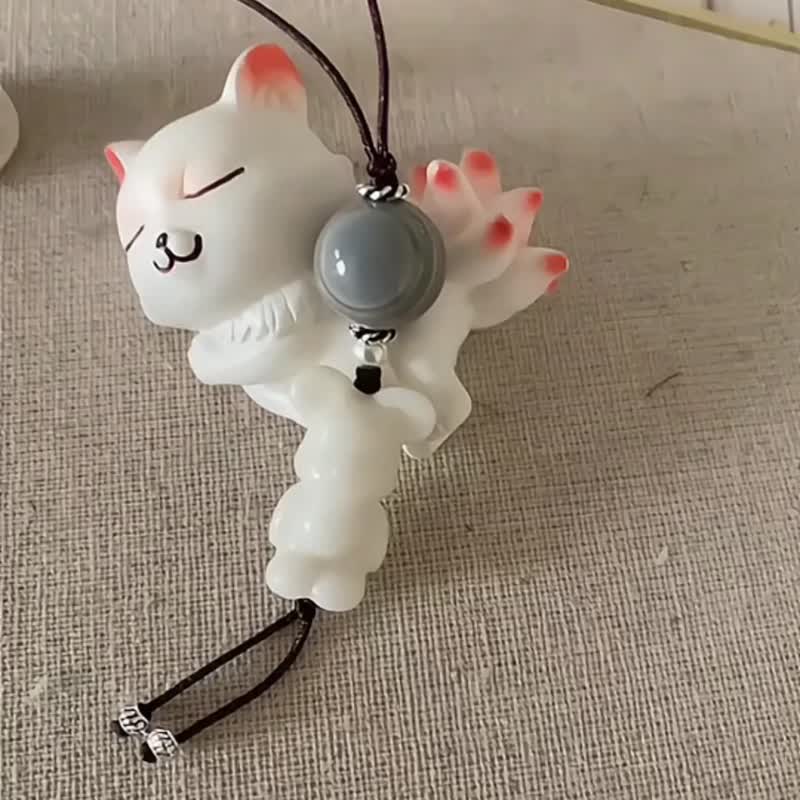 缅白暴力熊 - 吊饰 - 玉石 