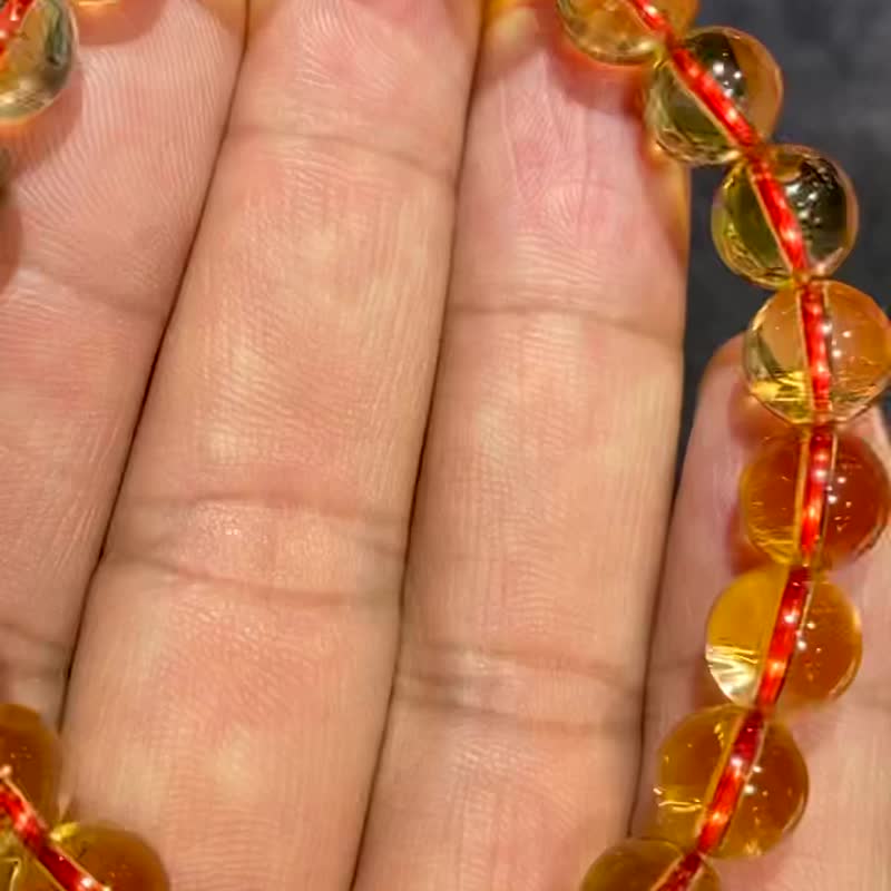 招财黄水晶 纯天然巴西暴力黄黄水晶手链 真正的暴力黄 - 手链/手环 - 水晶 